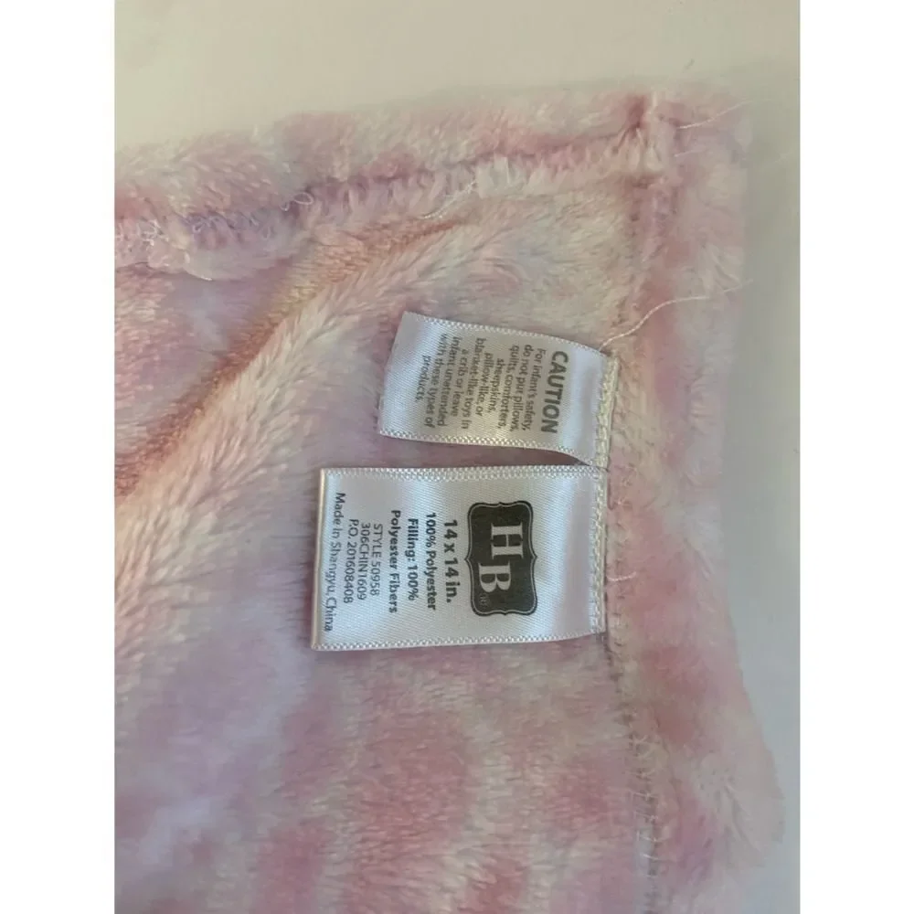 Hb pink‎ and white bunny plush blanket lovey